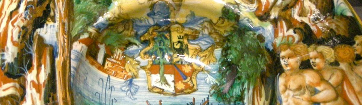 Immagine del piatto di maiolica urbinate raffigurante "Diana con le Niobidi"